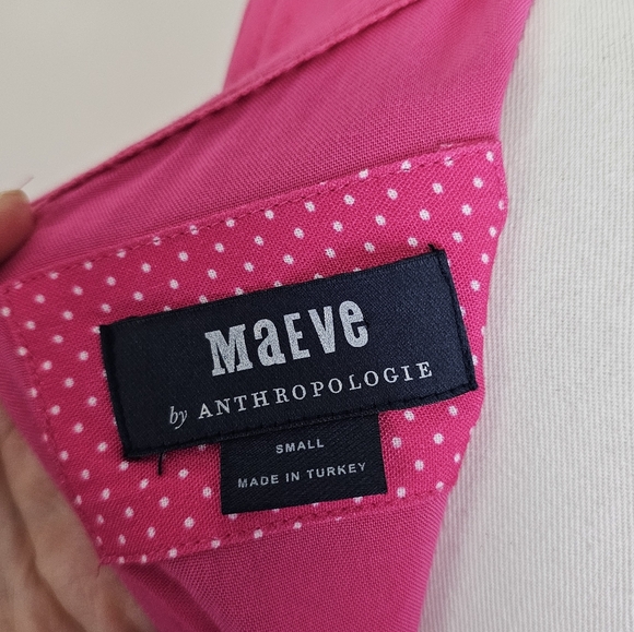 Maeve Anthropologie Marlene Tiered flowy Maxi Dress Pink women Size S viscose - Picture 8 of 11